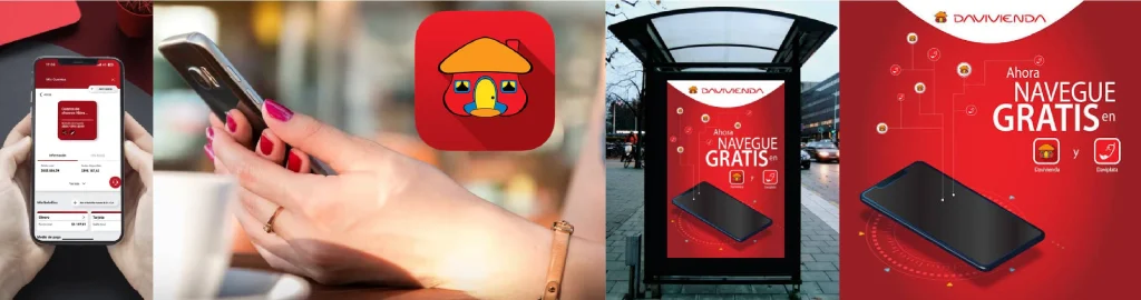 Campaña integrada de Davivienda en app, calle y digital